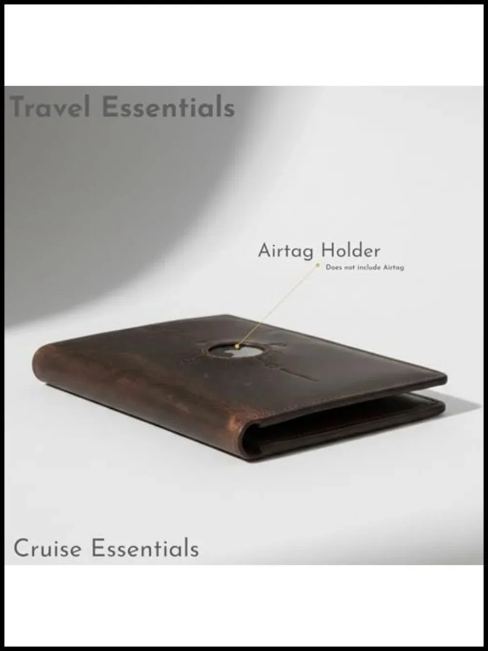 Genuine Full-Grain Leather RFID Passport Holder with AirTag Slot